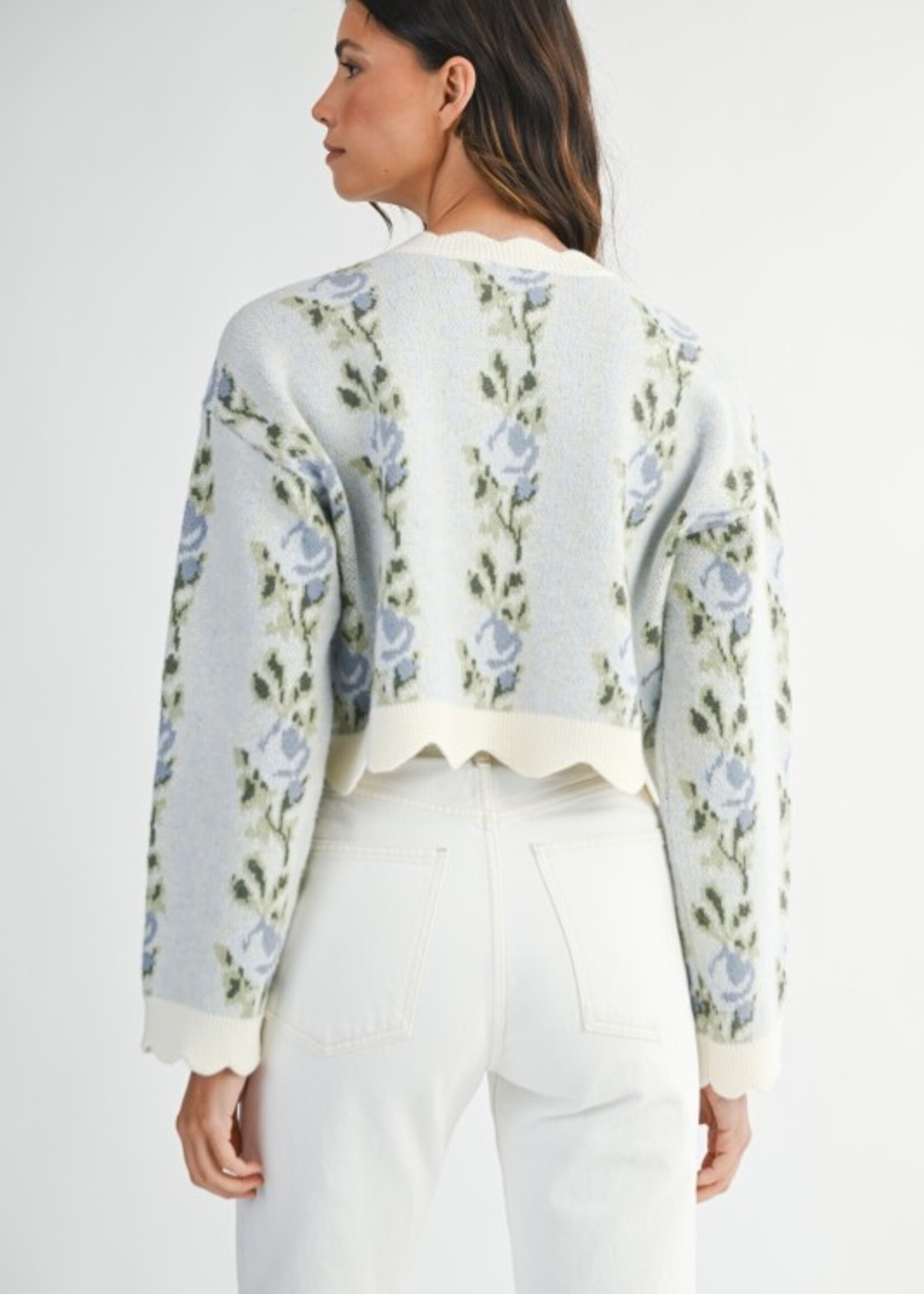 MBL MBL Floral Scallop Sweater