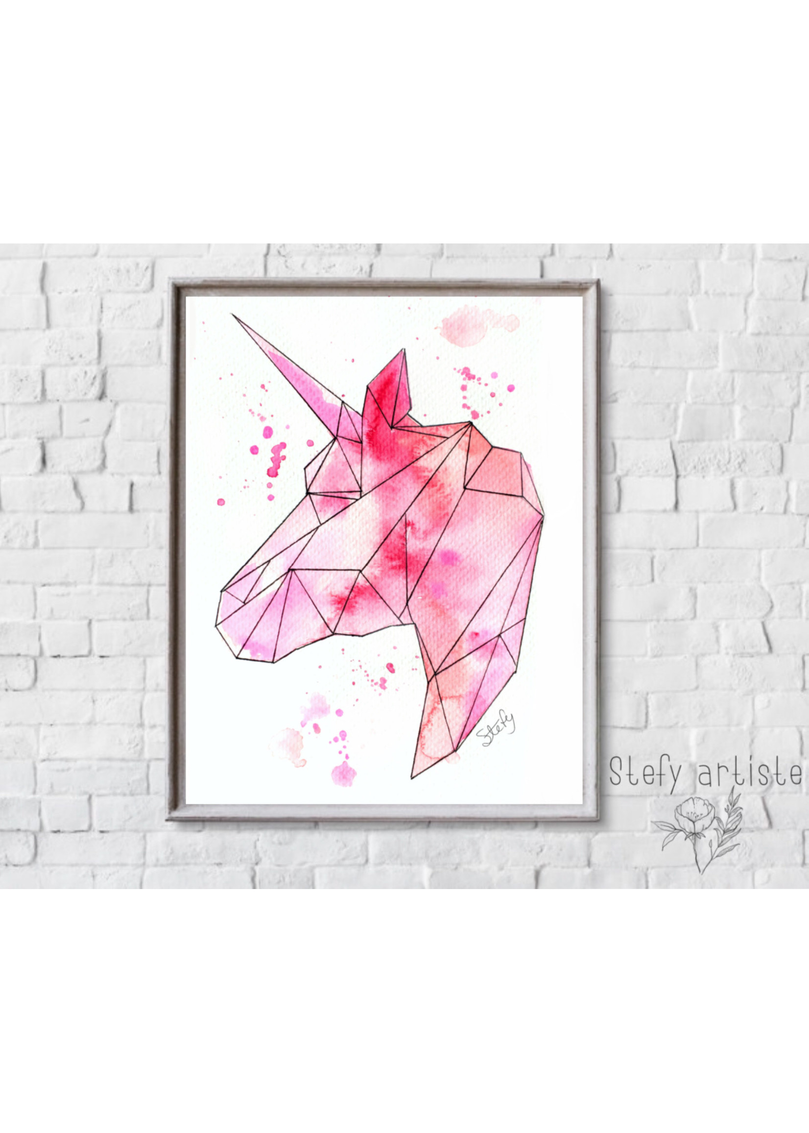 Stefy Artist || Illustration licorne rose