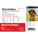 Pets Go Raw Beef Full Meal - 25lb Bulk