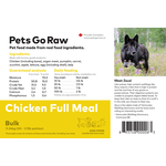 Pets Go Raw Chicken Full Meal - 25lb Bulk