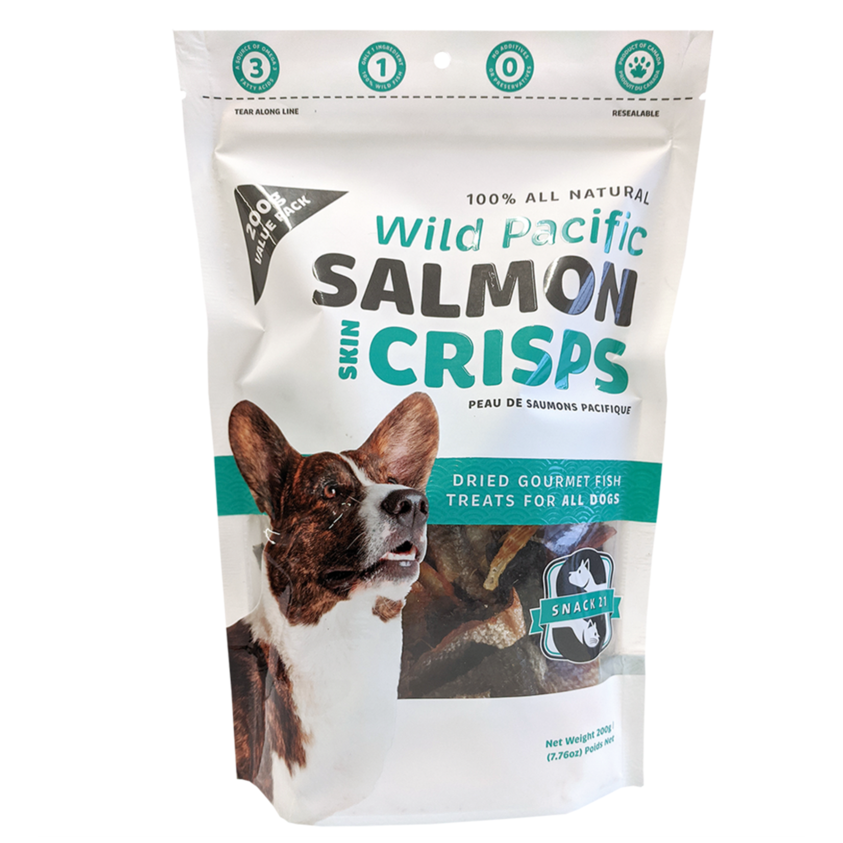 Snack 21 Salmon Skin Crisps Value Pack 200g