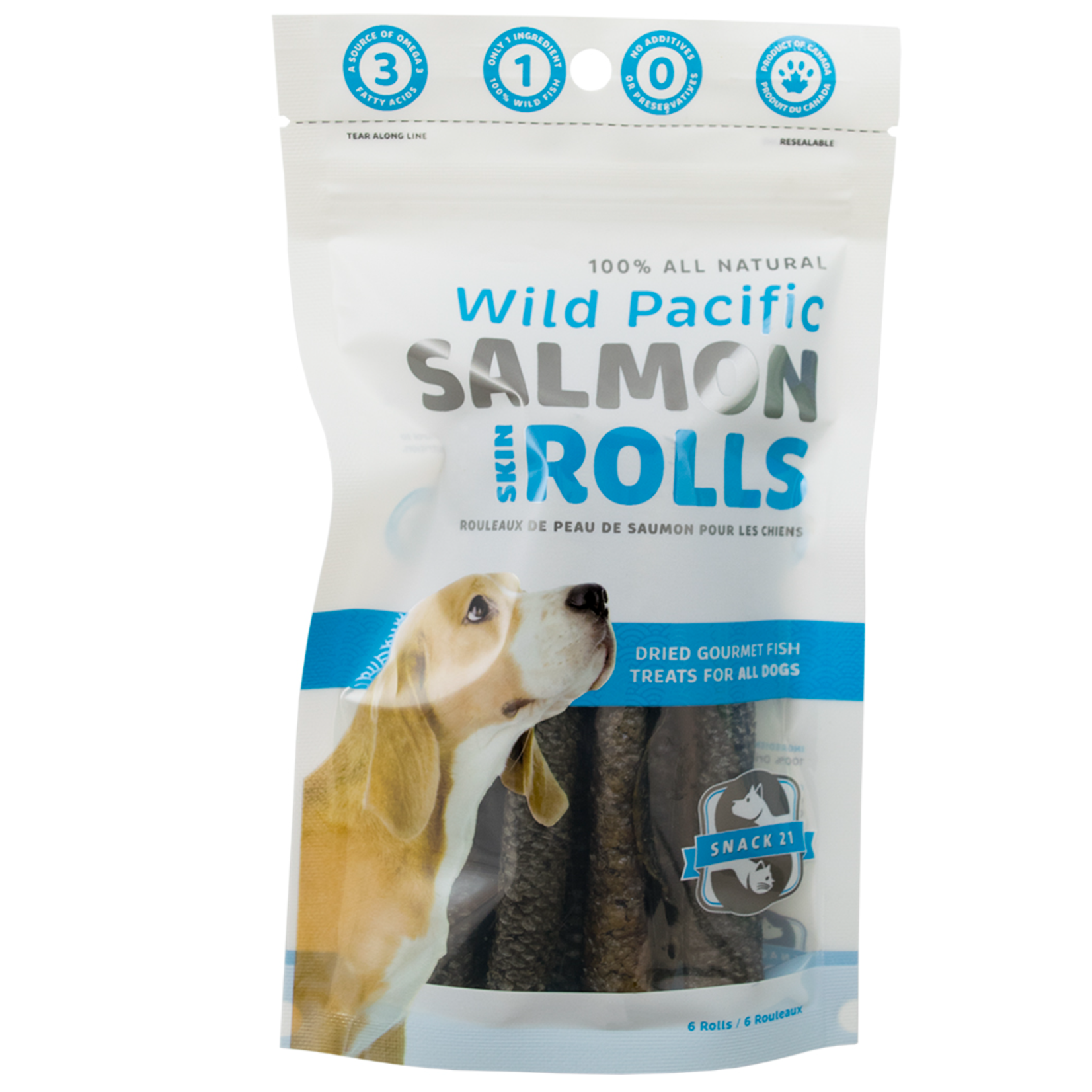 Snack 21 Salmon Skin Rolls 6 pk