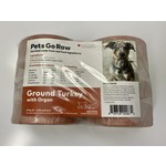 Pets Go Raw Ground Turkey with Organ Meat - 4lb Package