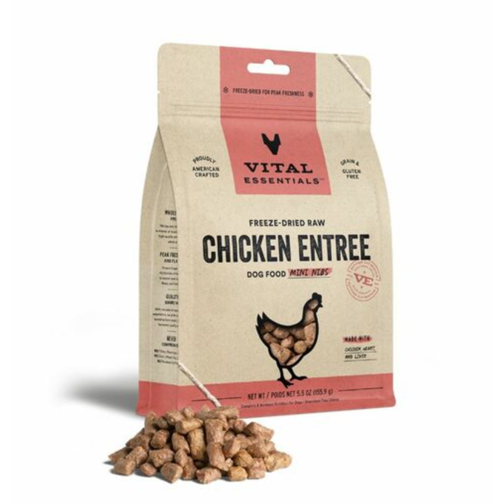 Vital Essentials Freeze Dried  Raw Chicken Entree Mini Nibs 5.5oz