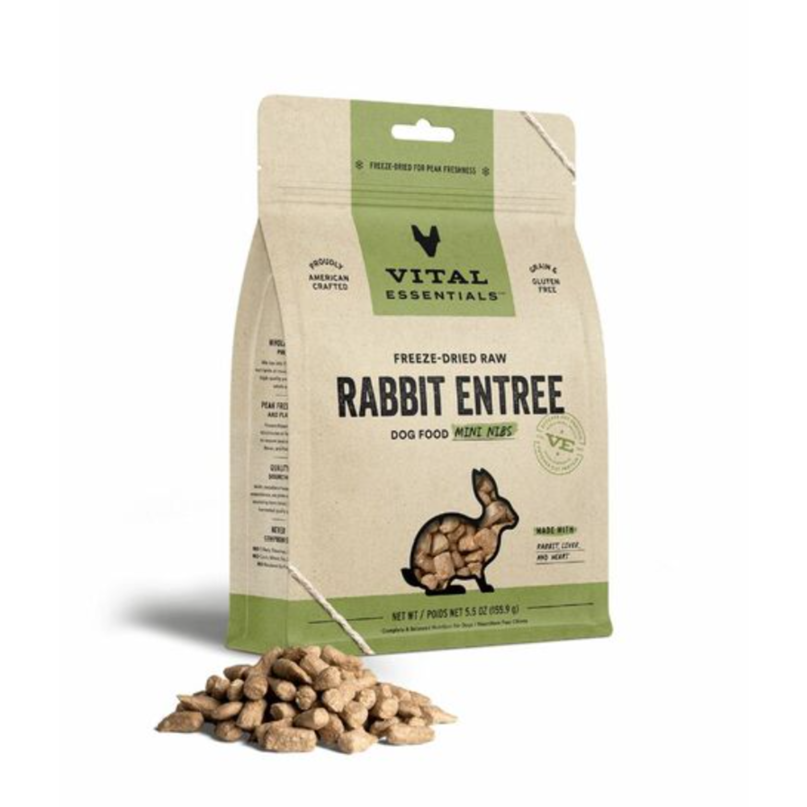 Vital Essentials Freeze Dried Raw Rabbit Entree Mini Nibs 5.5oz