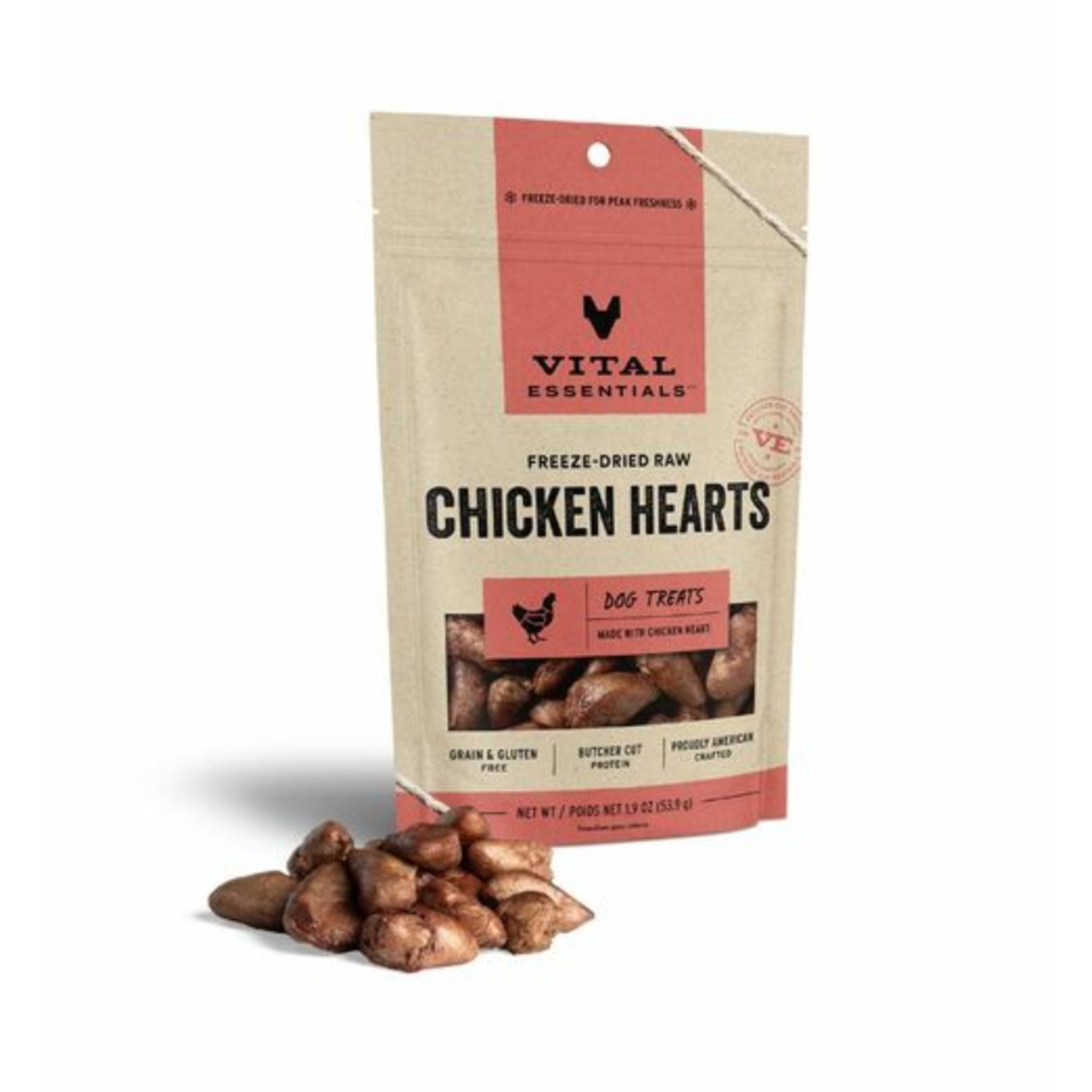 Vital Essentials Freeze Dried Chicken Hearts 1.9OZ