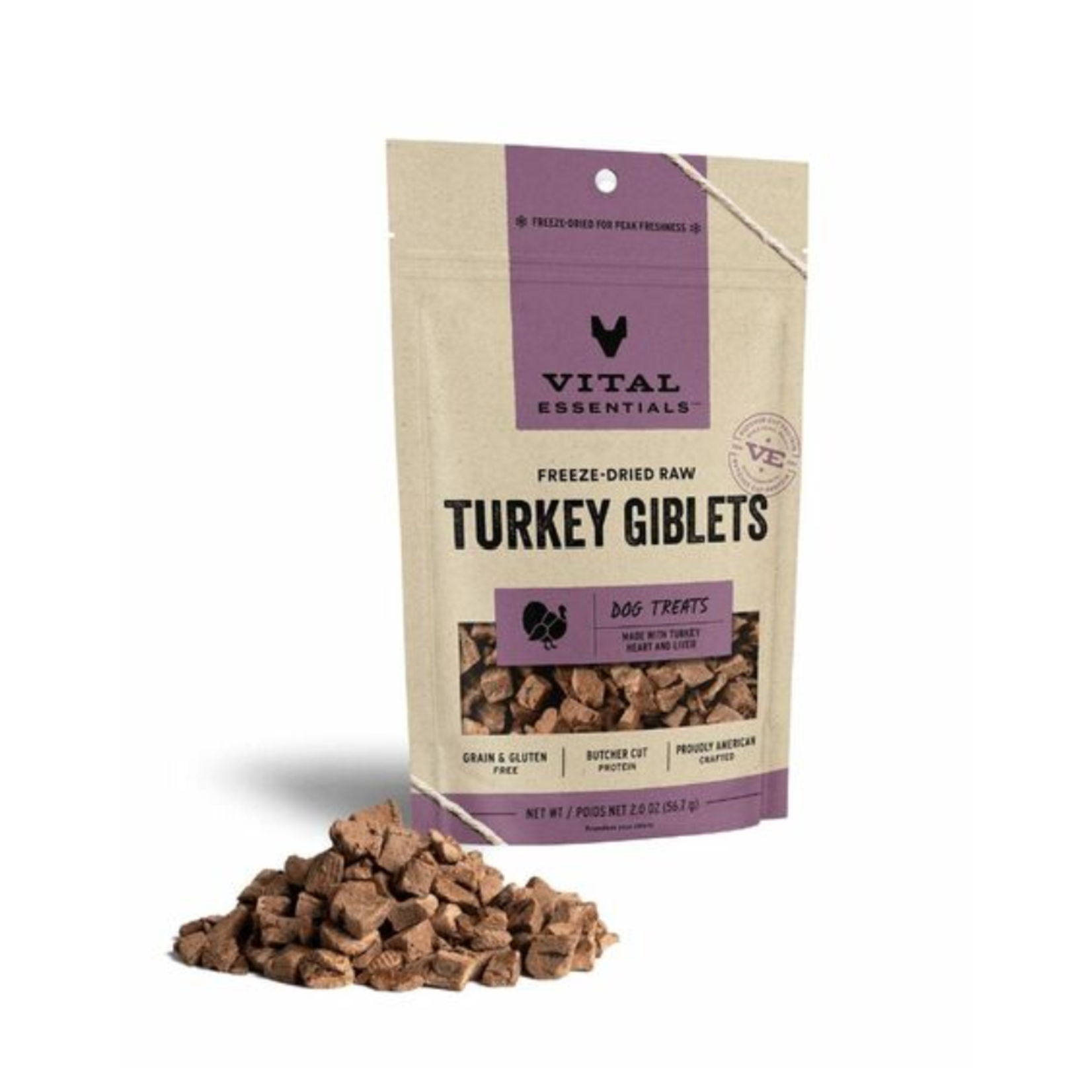 Vital Essentials Freeze Dried Raw Turkey Giblets 2.0OZ