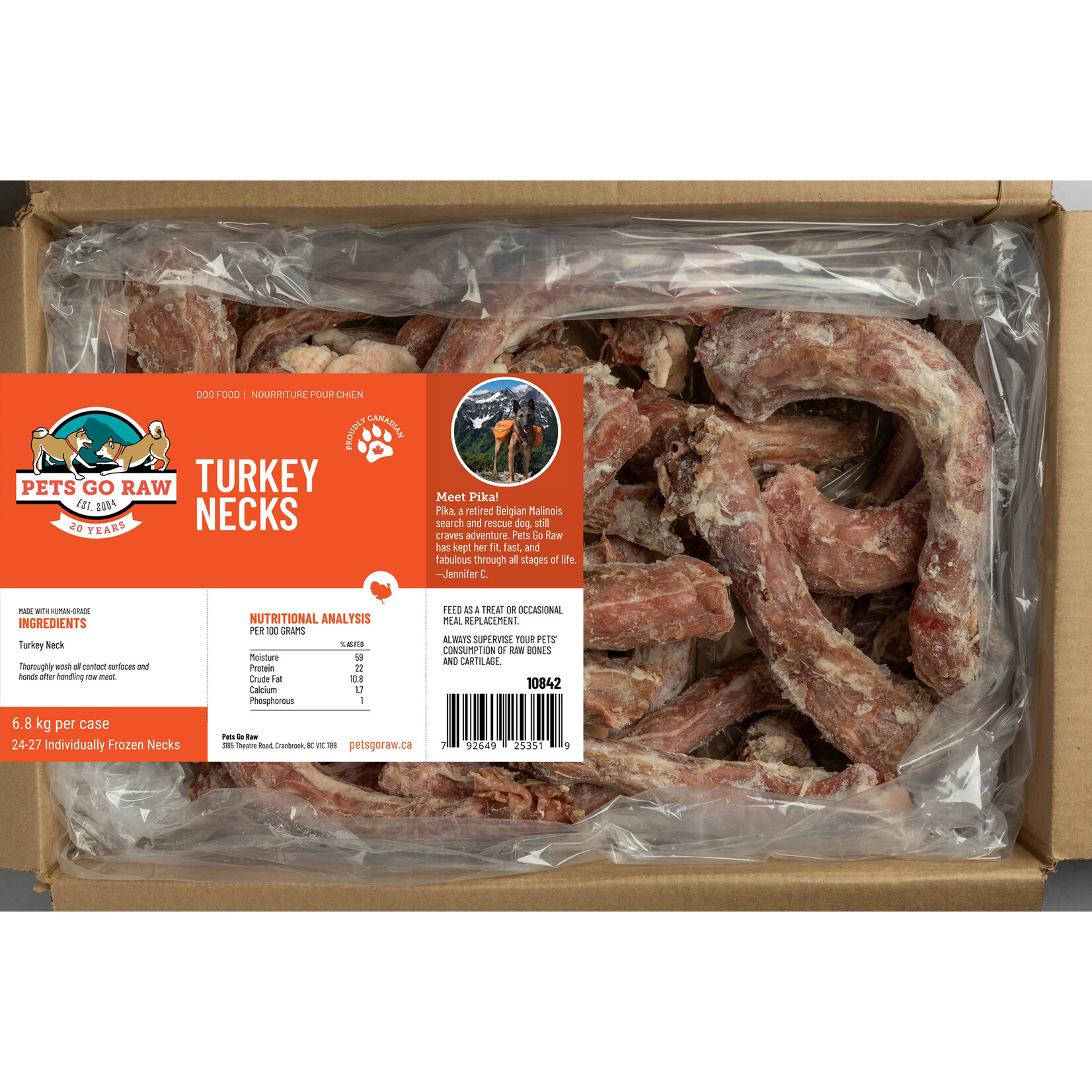 Pets Go Raw Turkey Necks Box - 10lbs