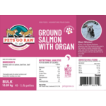 Pets Go Raw Ground Salmon with Organ meat - Bulk 24lbs