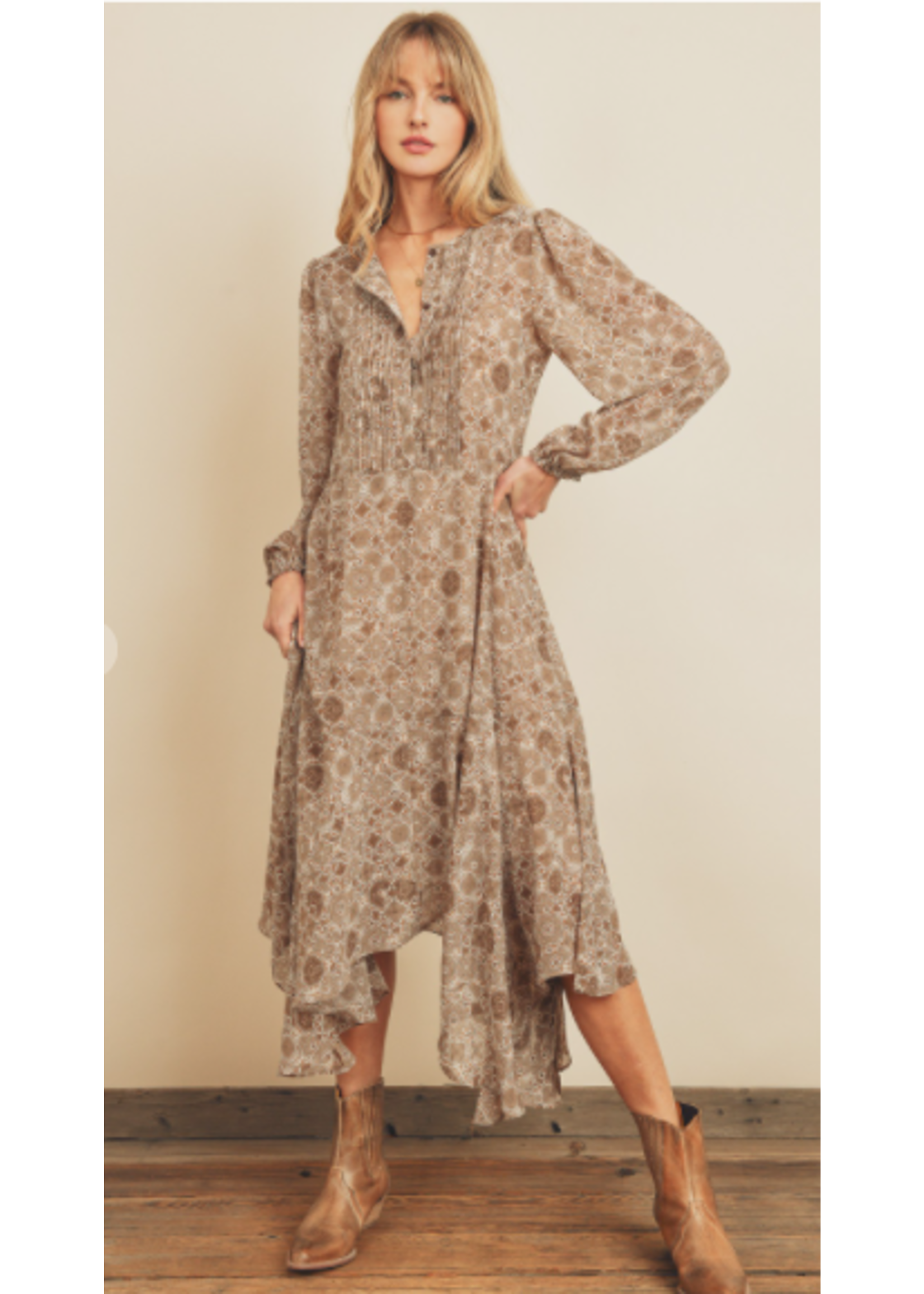 handkerchief midi dress