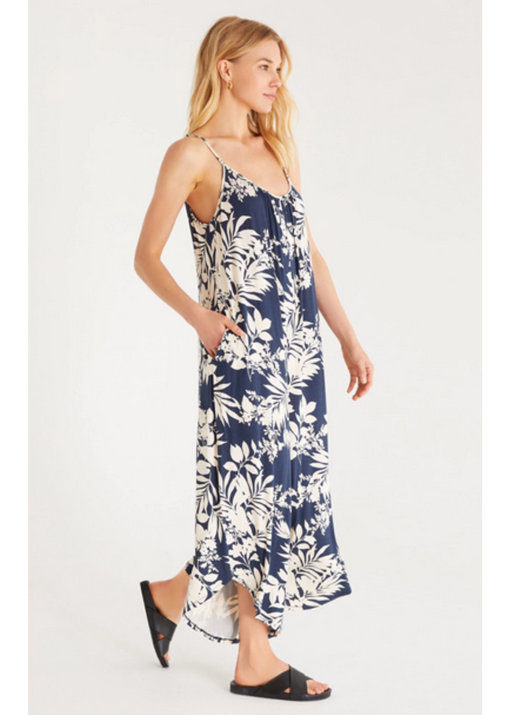Z Supply Abstract Leaf Flared Jumpsuit