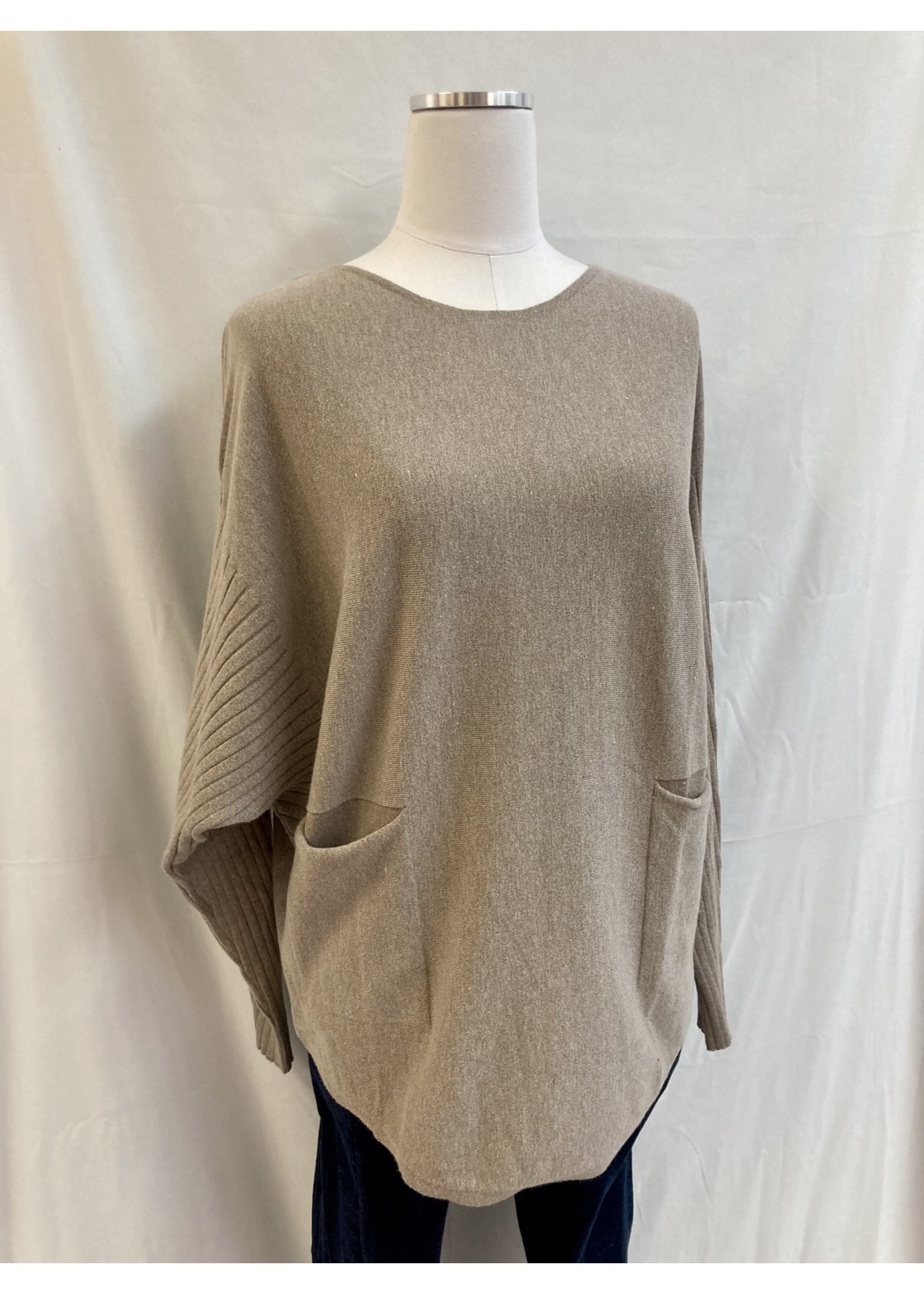 Made In Italy Taupe Knit Sweater
