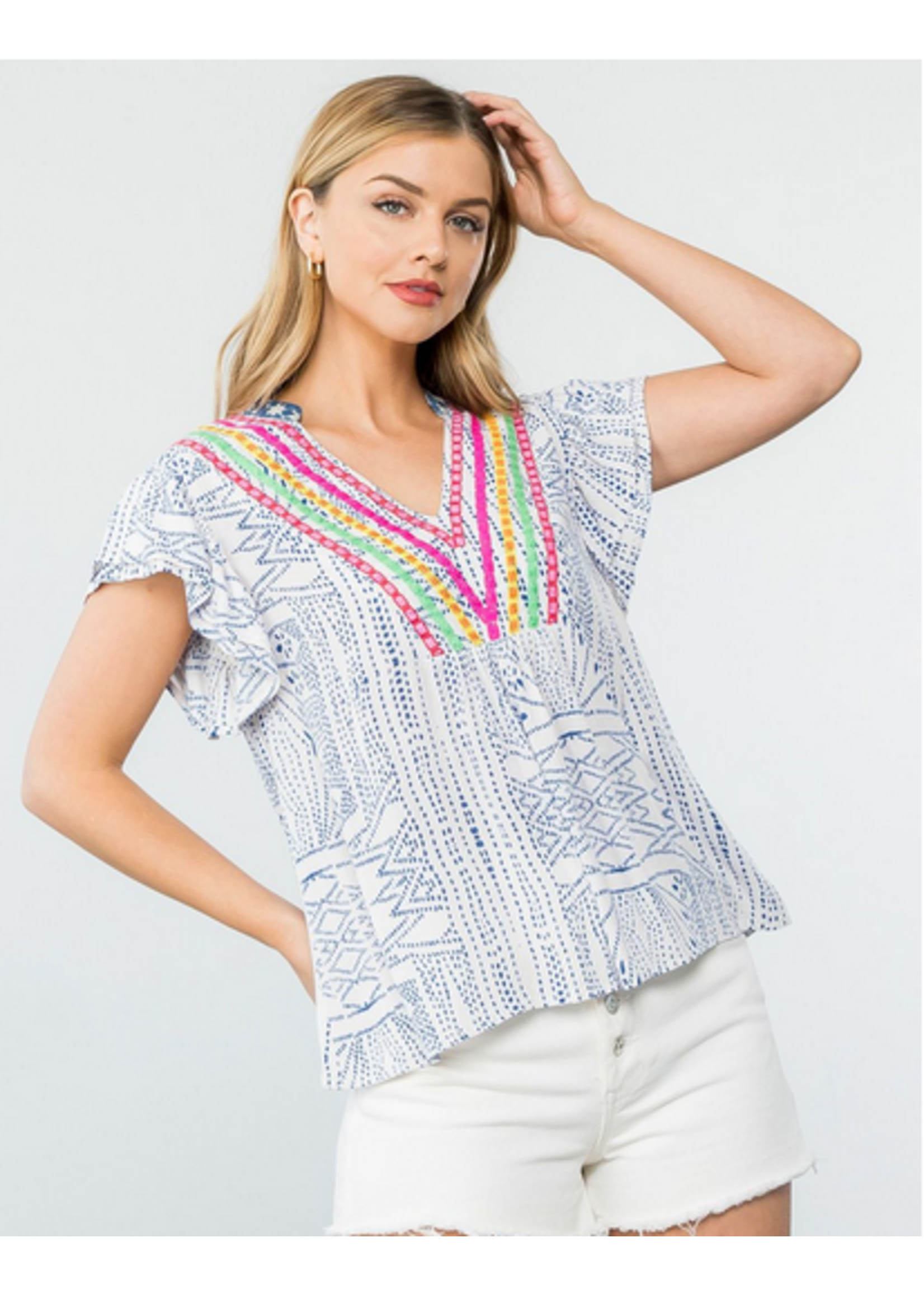 THML Blue Printed Top