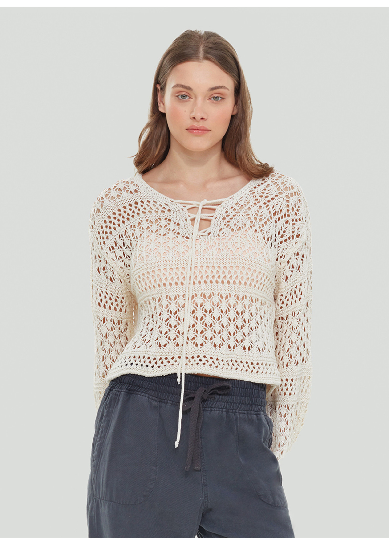 Lace Up Sweater Wink