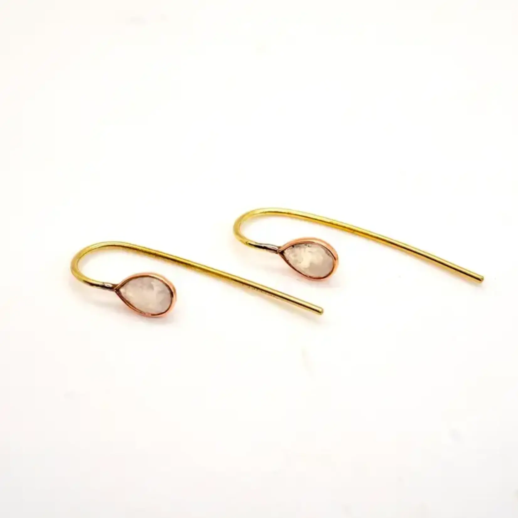 Baizaar B Brass Stone Drop Earring