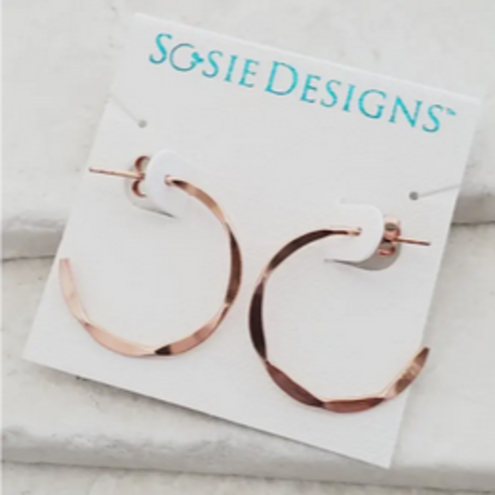 Sosie Designs SD Rose Gold Hammered Hoops