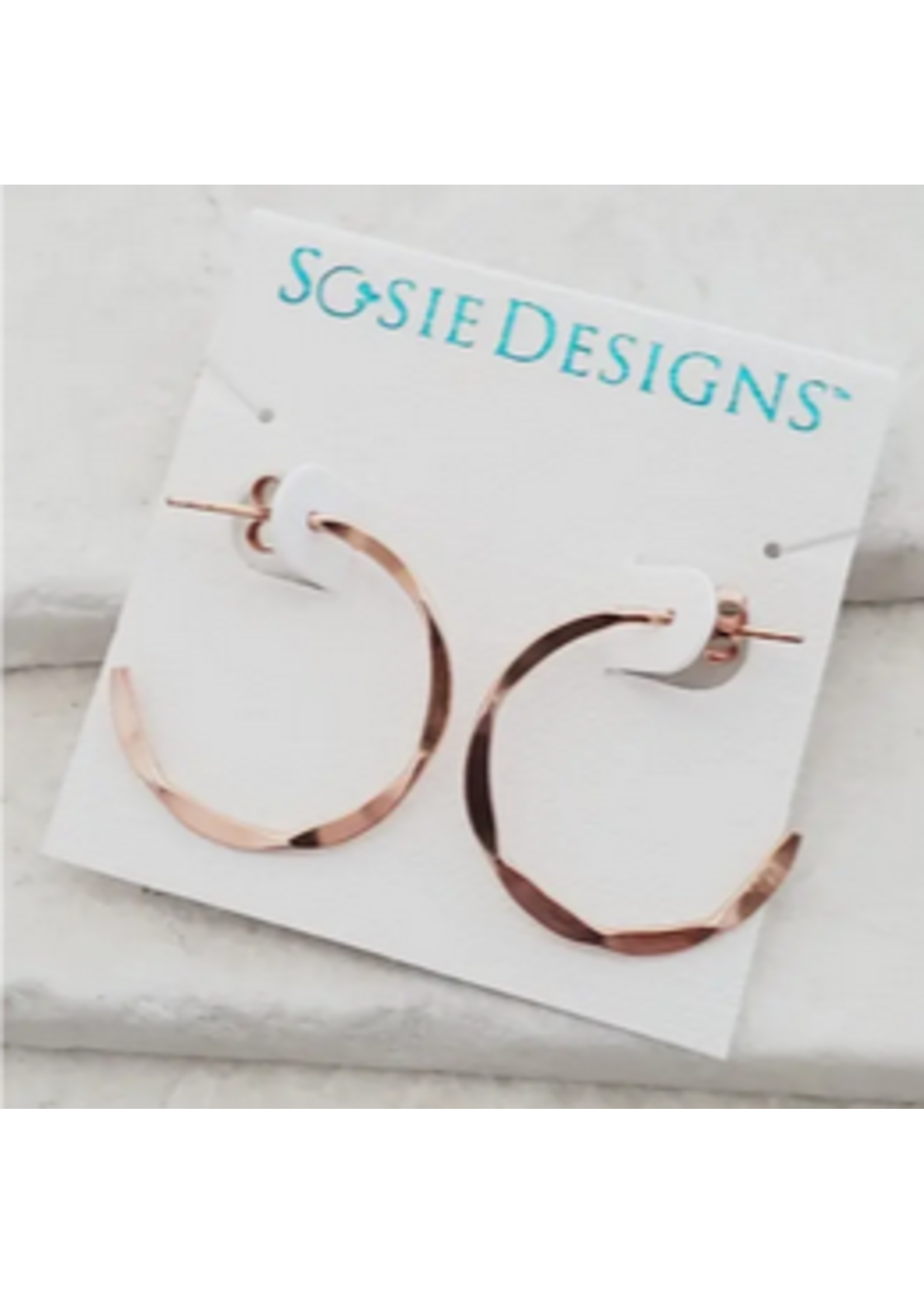 Sosie Designs SD Rose Gold Hammered Hoops