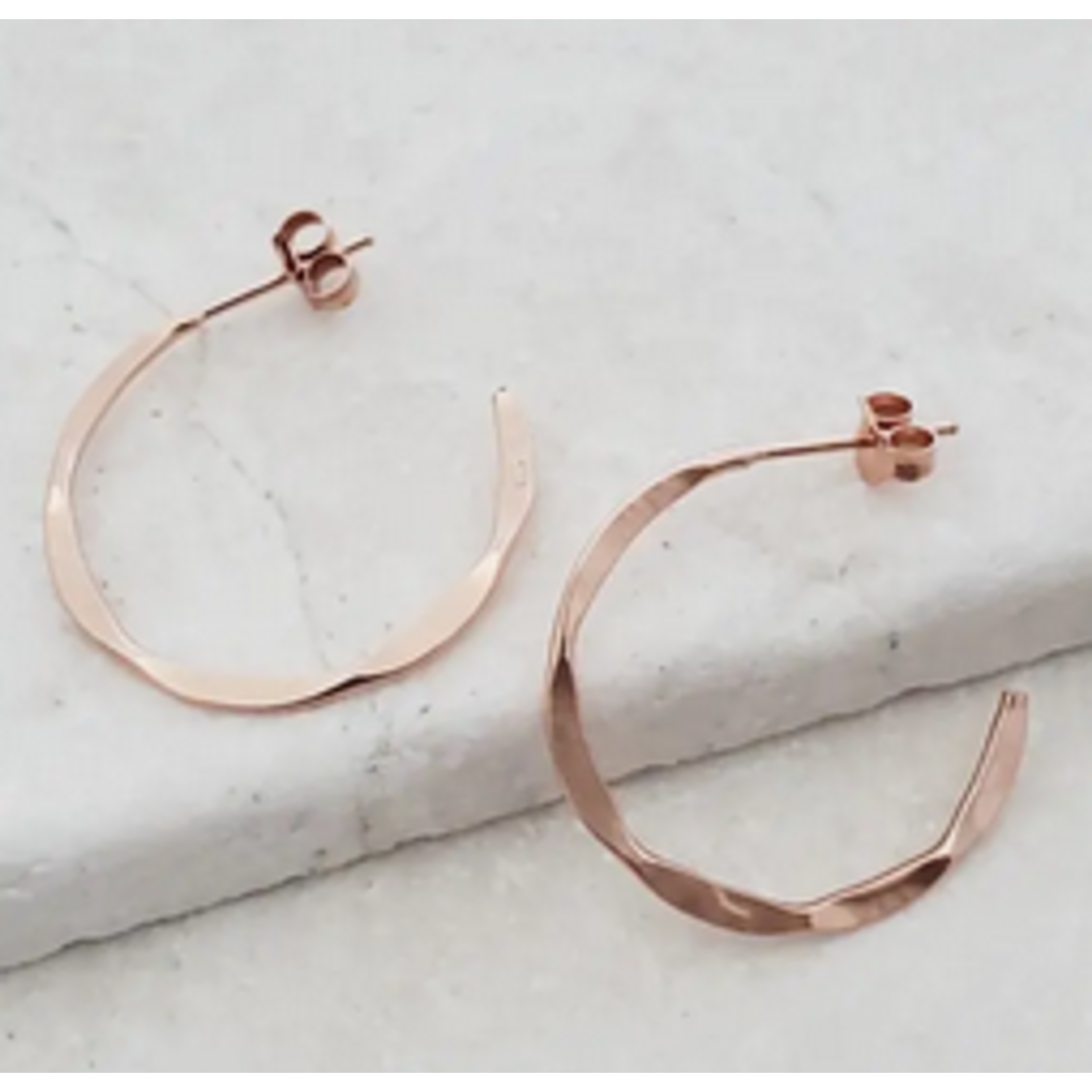 Sosie Designs SD Rose Gold Hammered Hoops