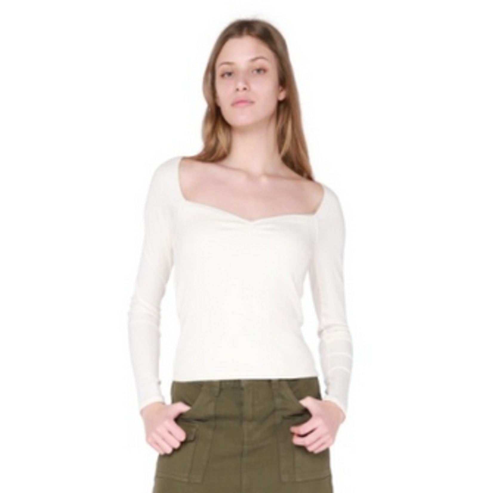 Dex Dex Sweetheart Ribbed Knit Top