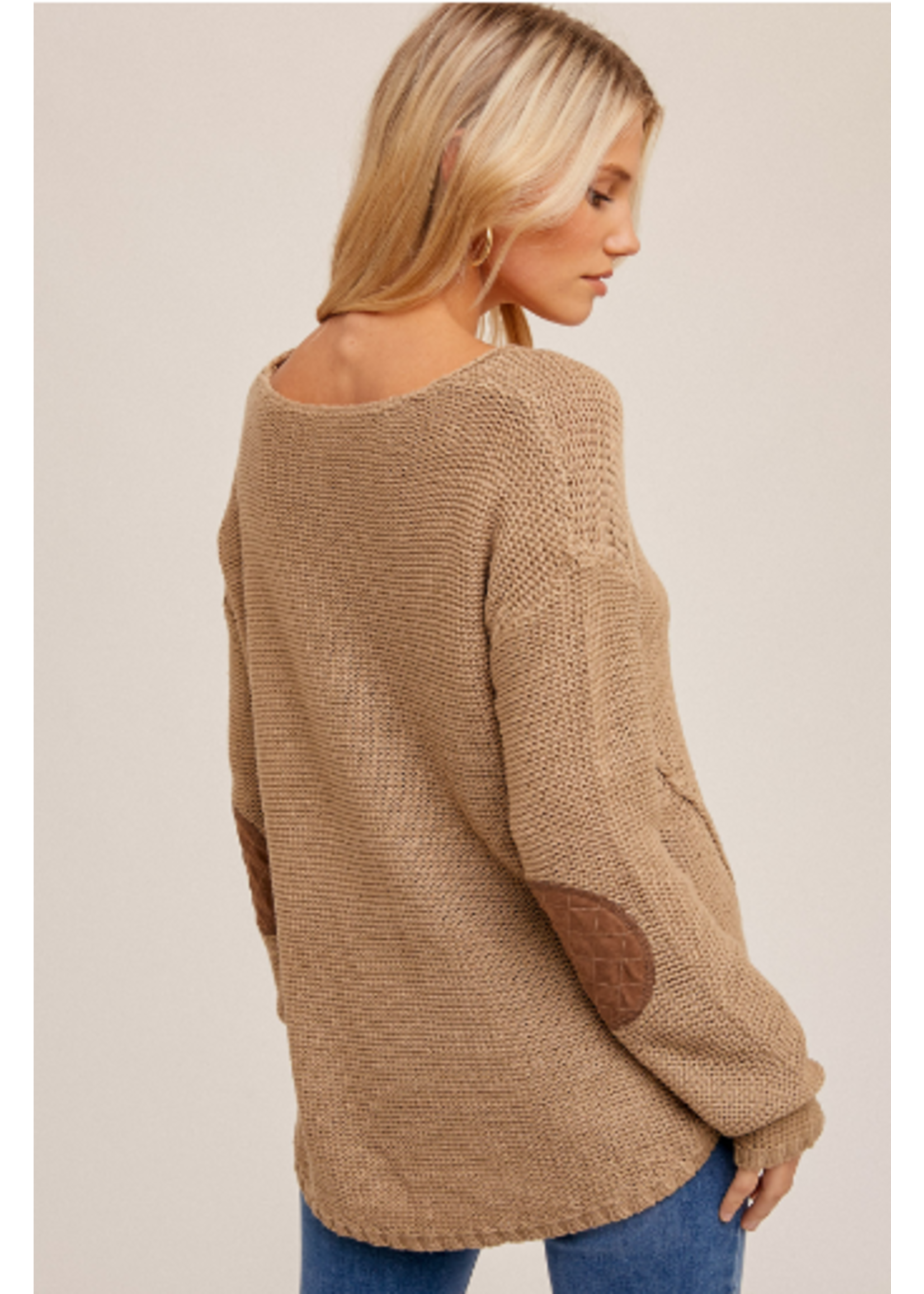 Hem & Thread HT Suede Elbow Patch Sweater