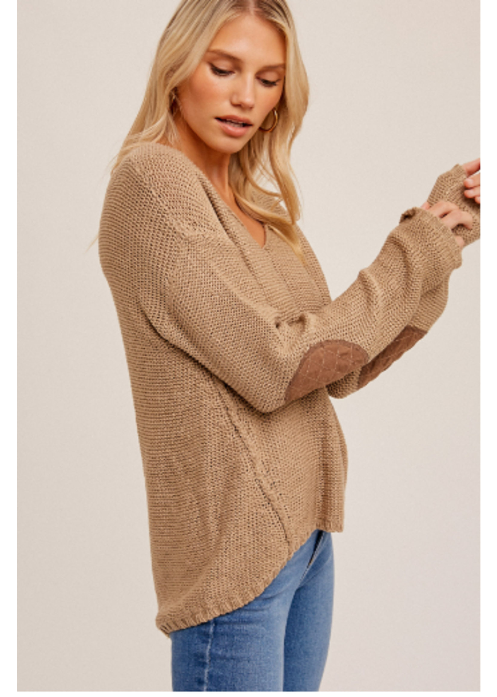 Hem & Thread HT Suede Elbow Patch Sweater