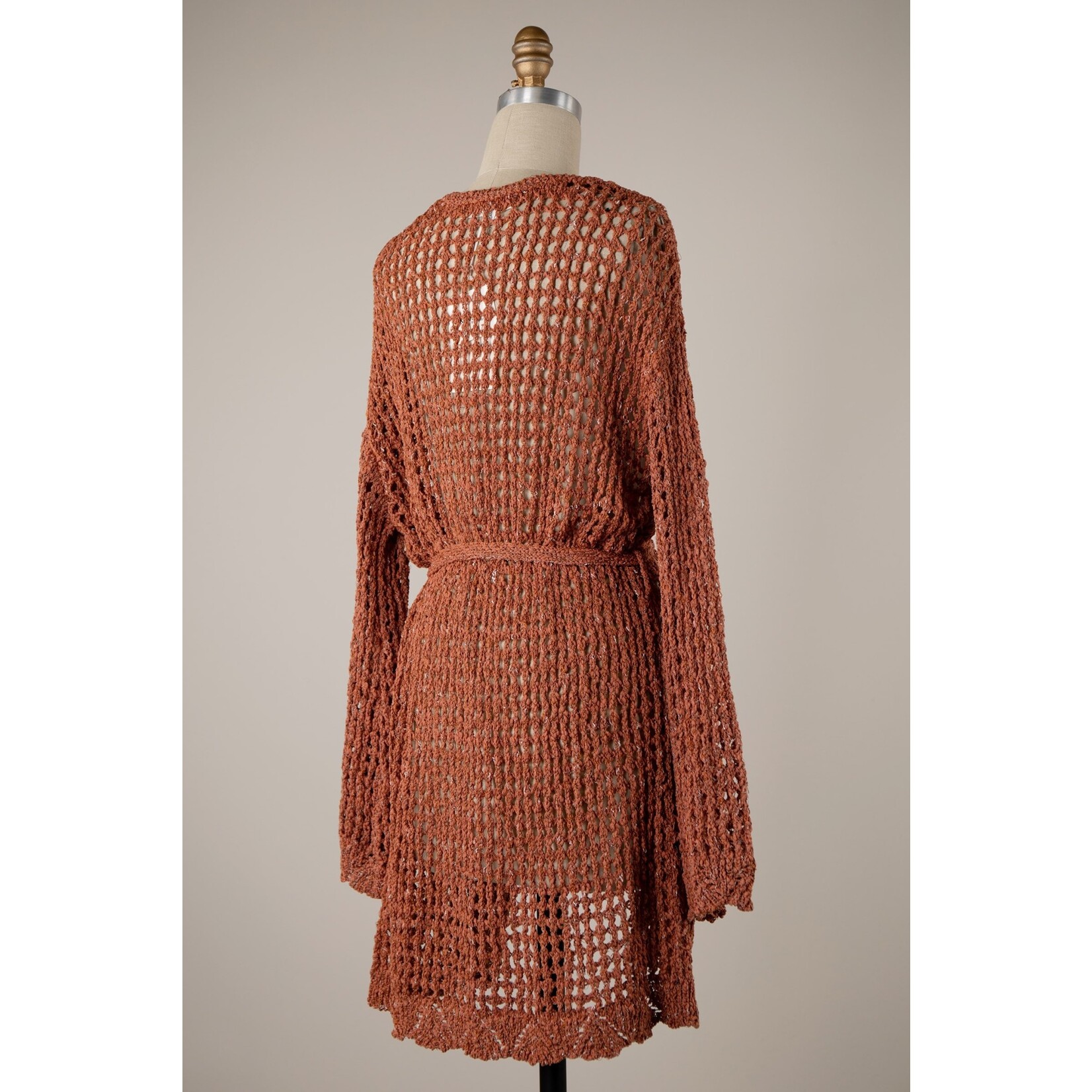 Miracle M Open Belted Crochet Cardi