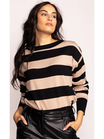 Pink Martini Allison Striped Crewneck Sweater