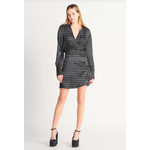 Dex Ruched Satin Wrap Dress