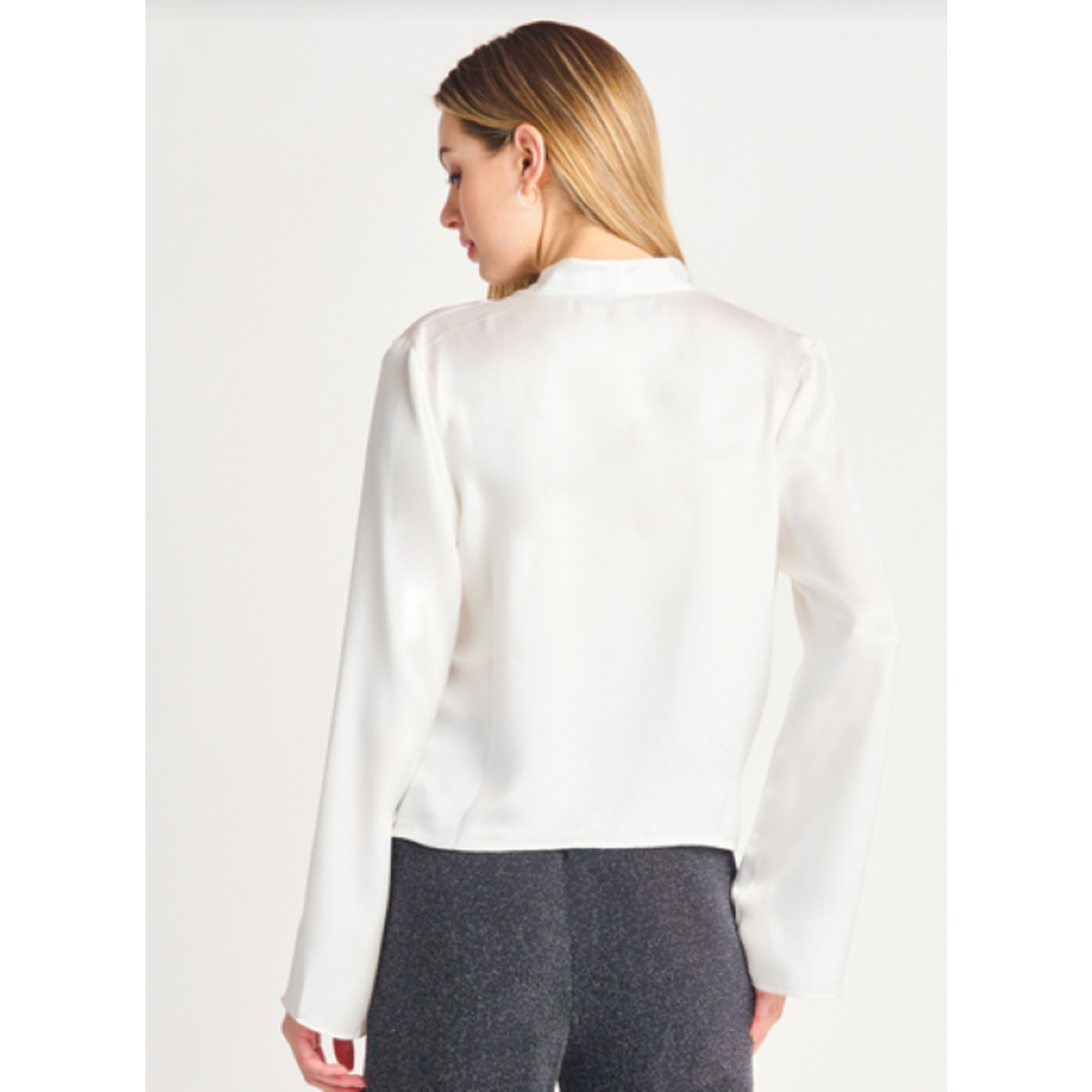Dex Dex Bell Sleeve Satin Top