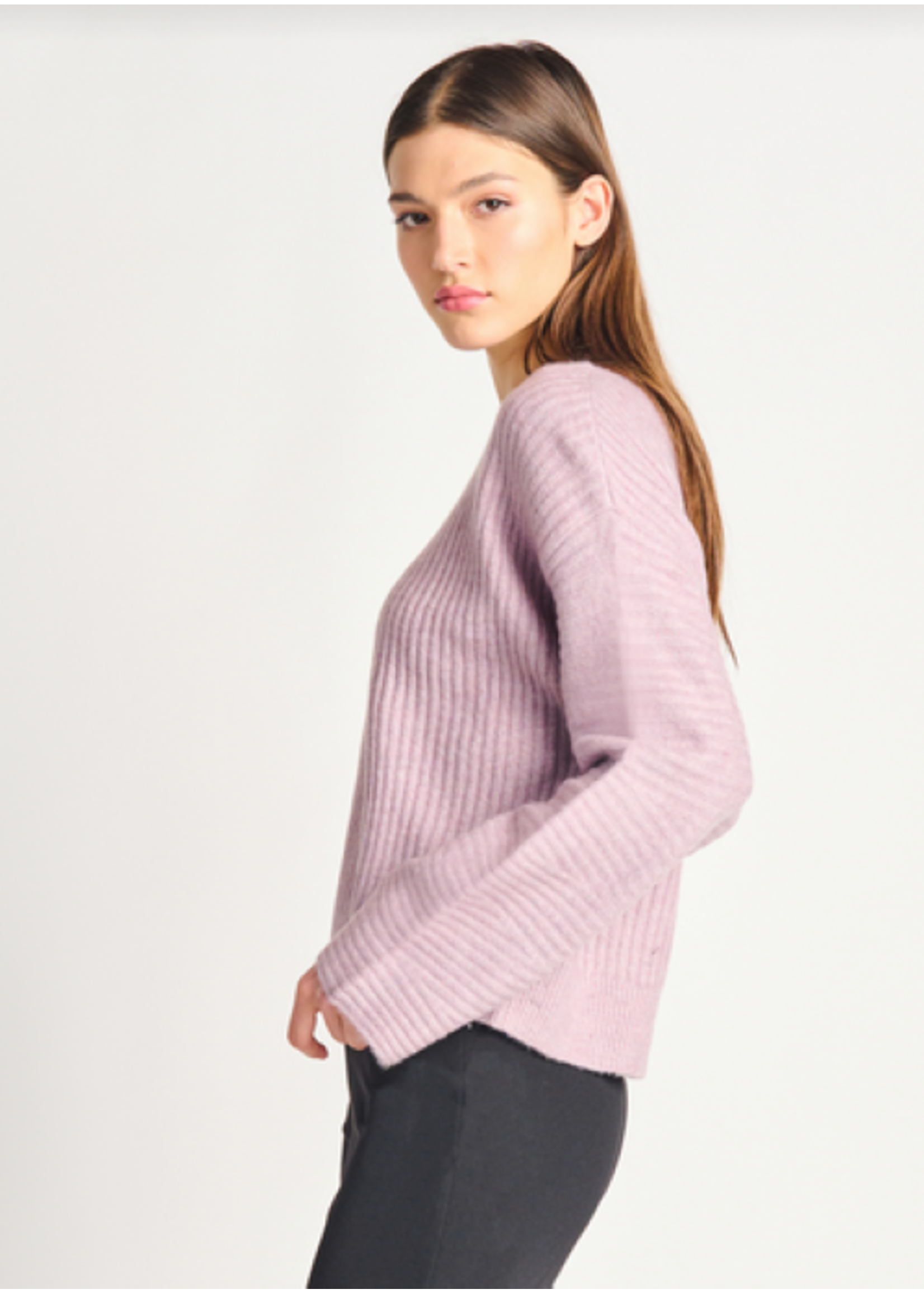 Dex Dex Lilac Ribbed Sweater
