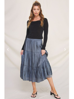 Allie Rose Gunmetal Blue Skirt