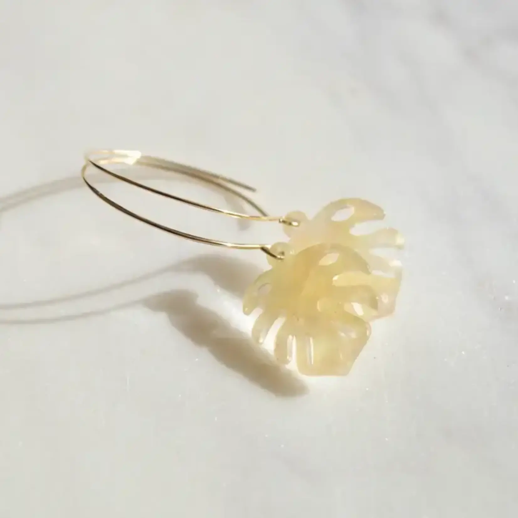 Salty But Sweet SBS Opal Monstera Leaf Earring