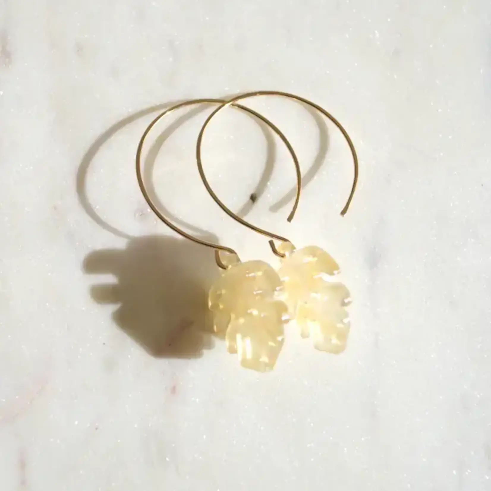 Salty But Sweet SBS Opal Monstera Leaf Earring