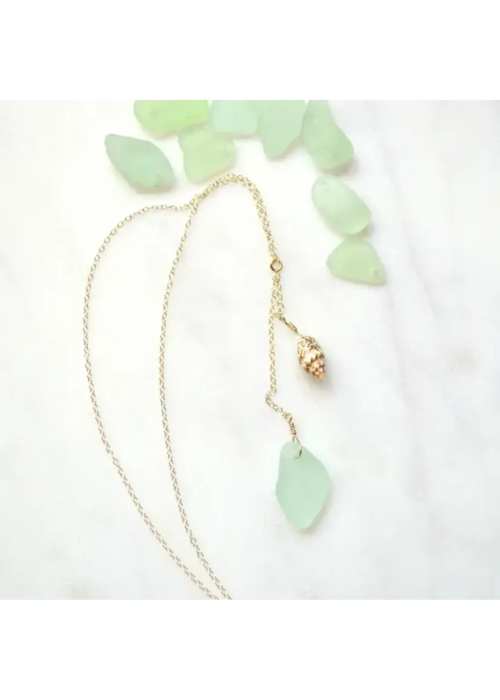 Salty But Sweet SBS Seaglass Shell Necklace