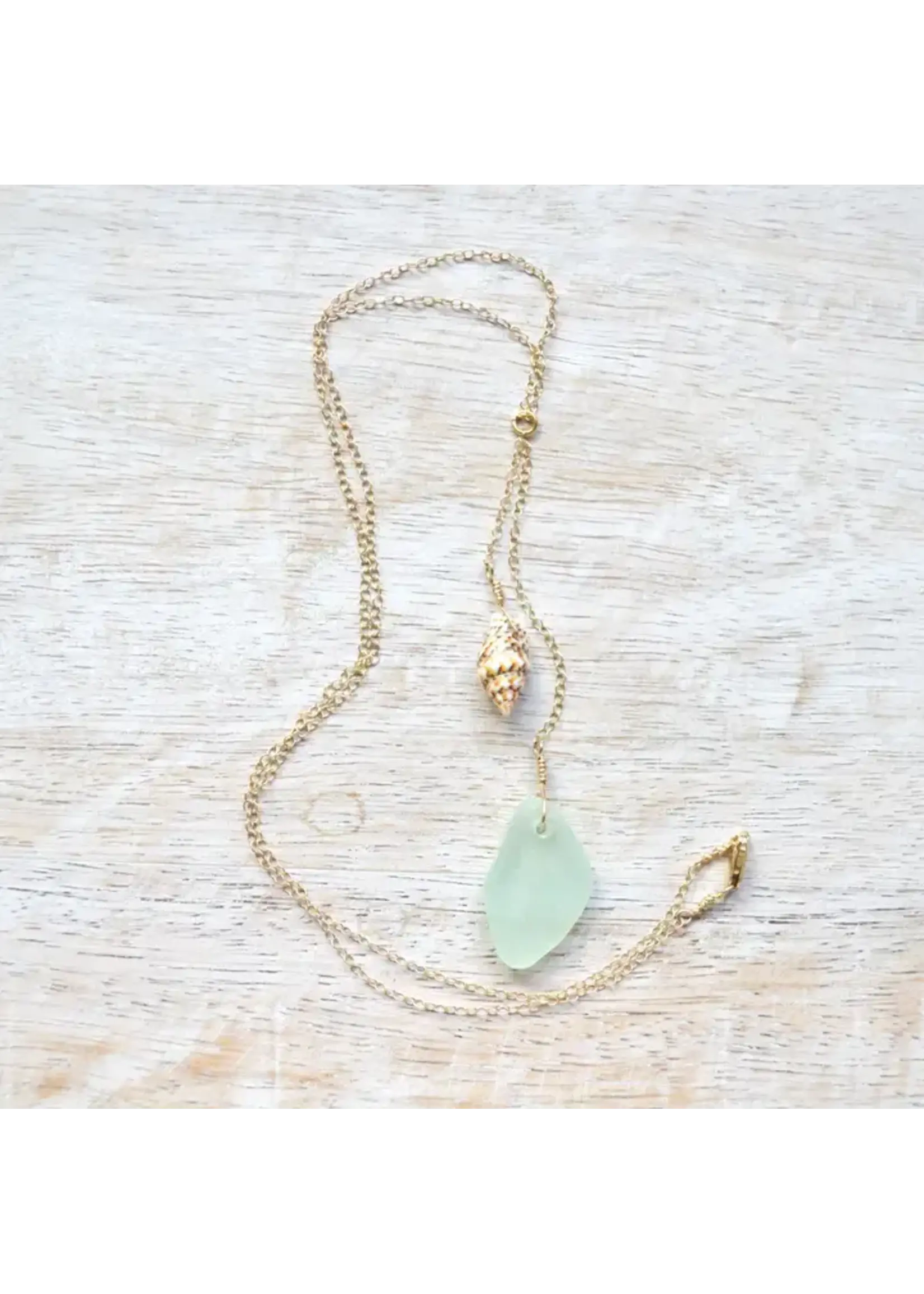 Salty But Sweet SBS Seaglass Shell Necklace