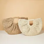 Accity Moon Woven Straw Bag