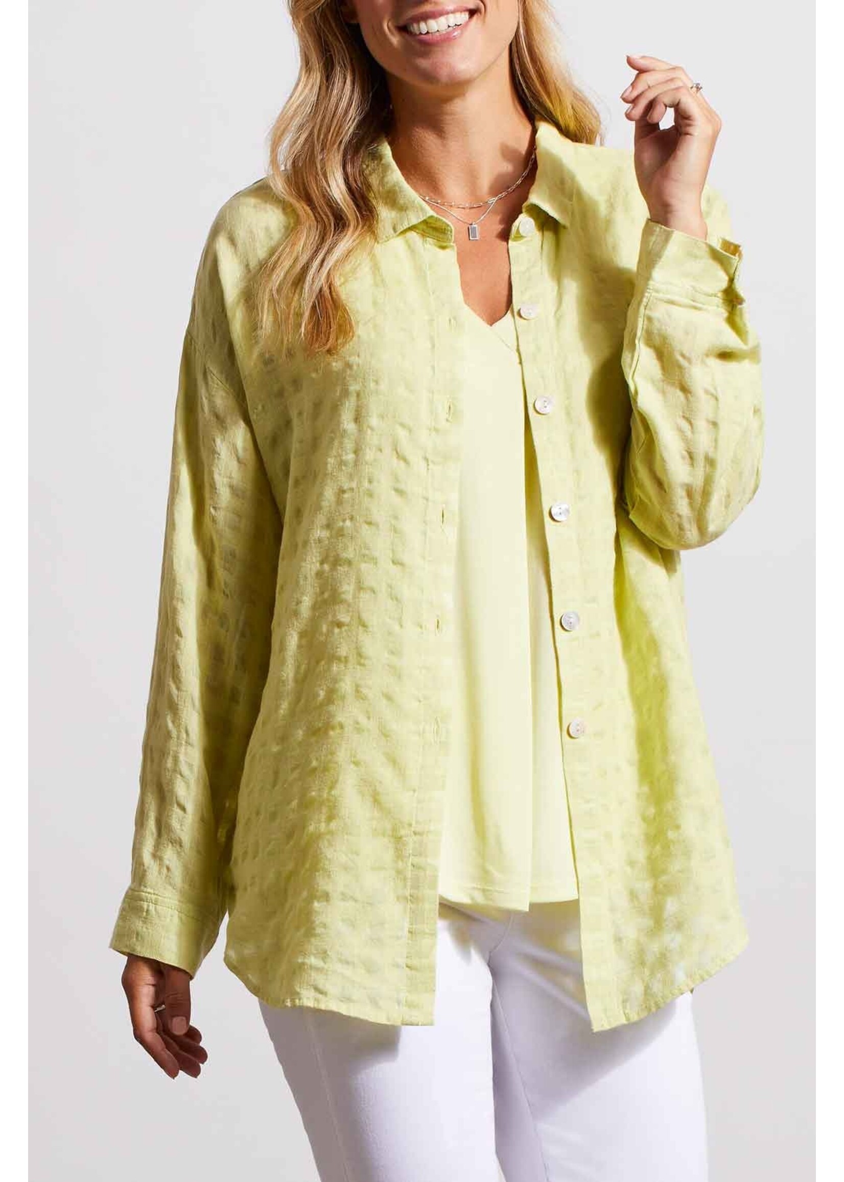 Tribal T Lime Button Down Top