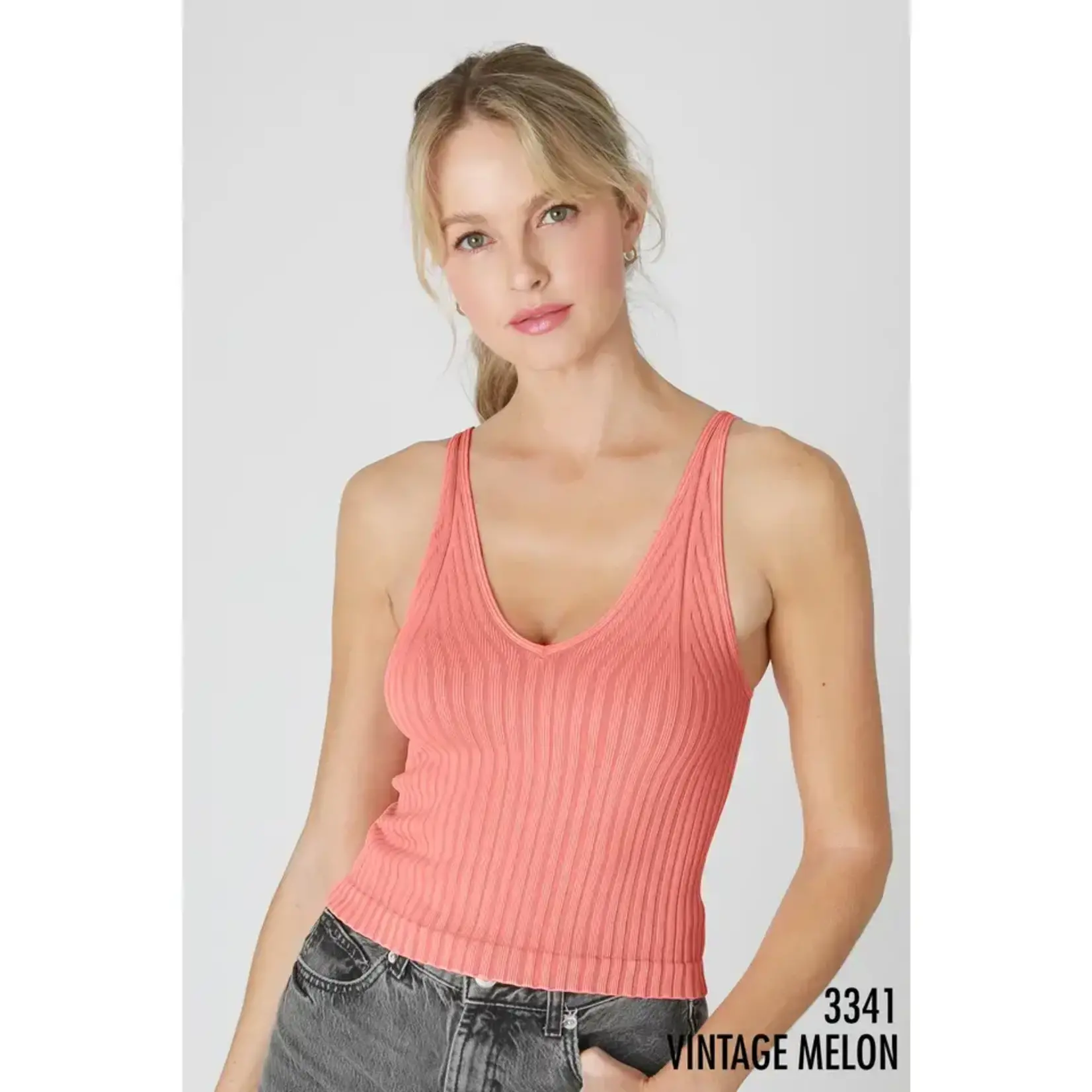 Nikibiki NB Vintage Ribbed V-neck Top