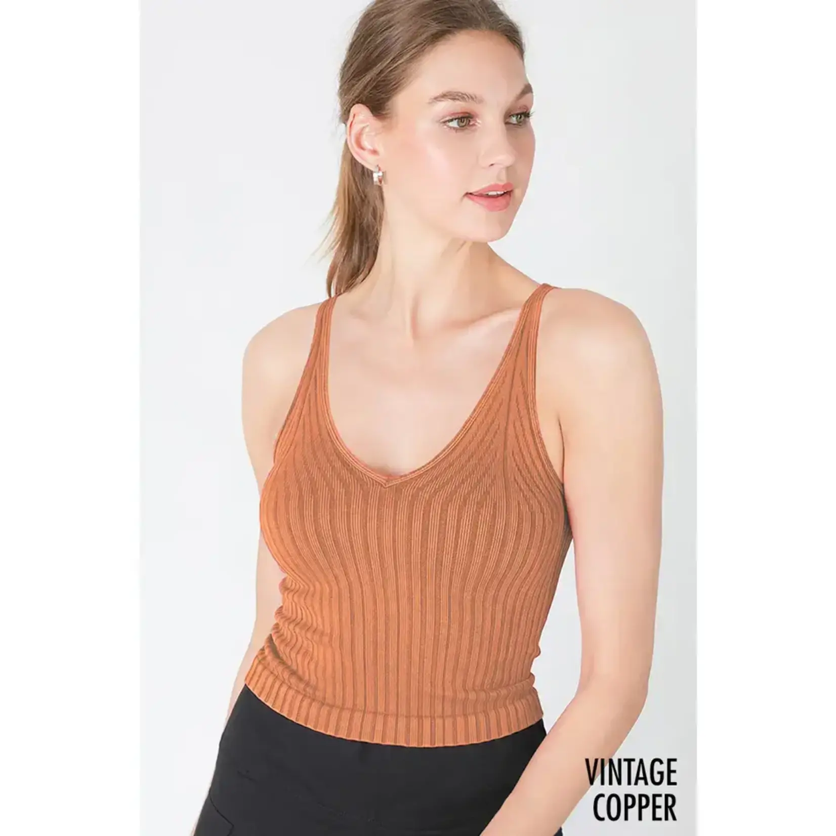 Nikibiki NB Vintage Ribbed V-neck Top