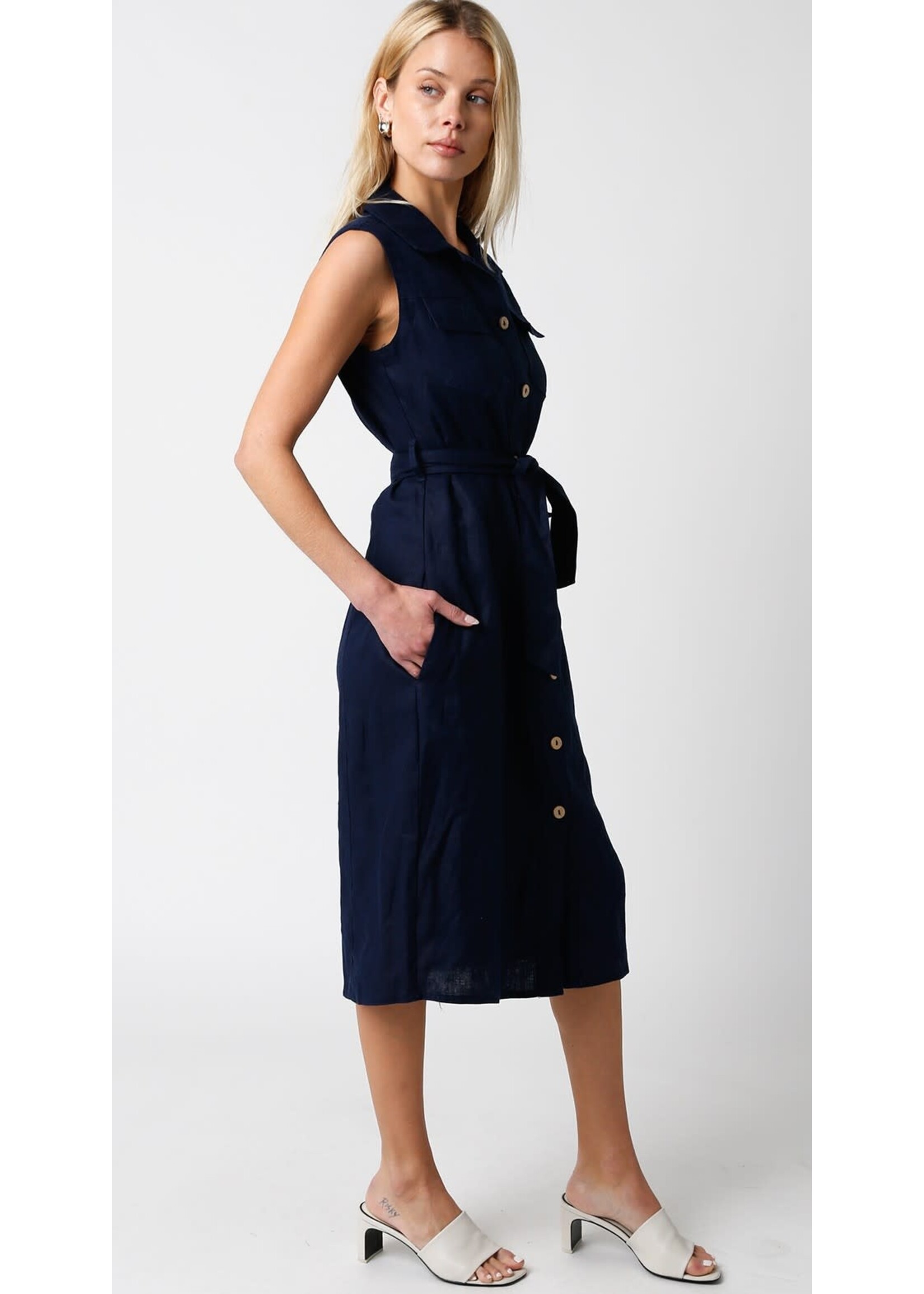 olivaceous O Karen Linen Dress