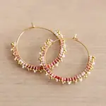 Bazou Miyuki Bead Pink Shades Earring
