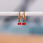 Bazou Cherry Hoop Earrings