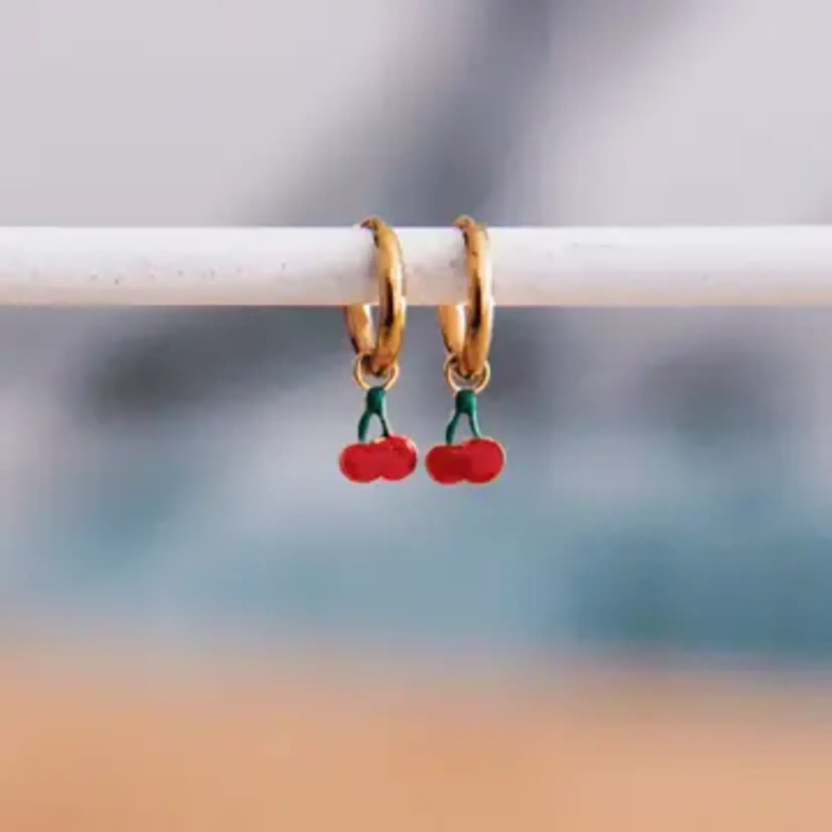 Bazou B Cherry Hoop Earrings