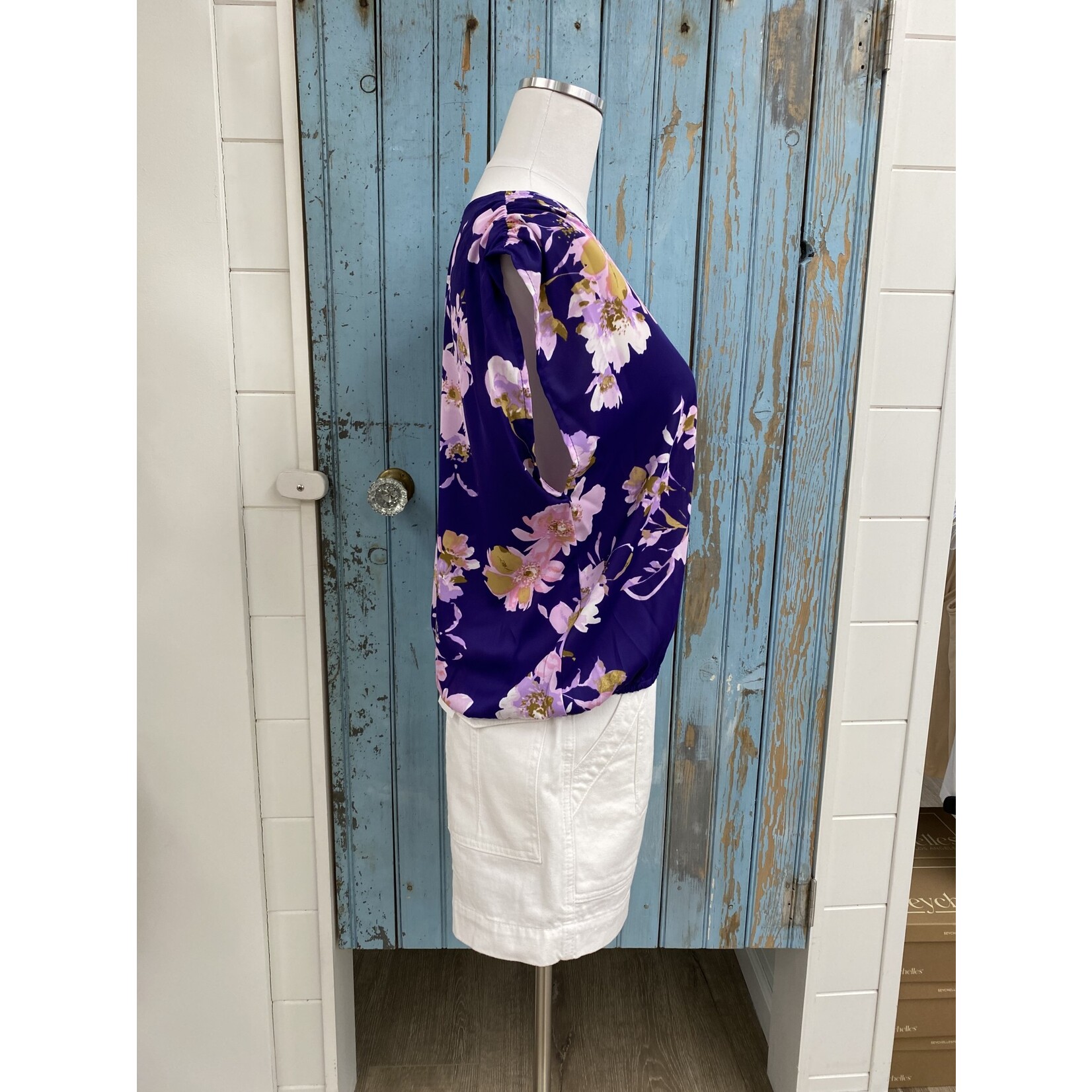 Veronica M VM Shirred Shoulder Top