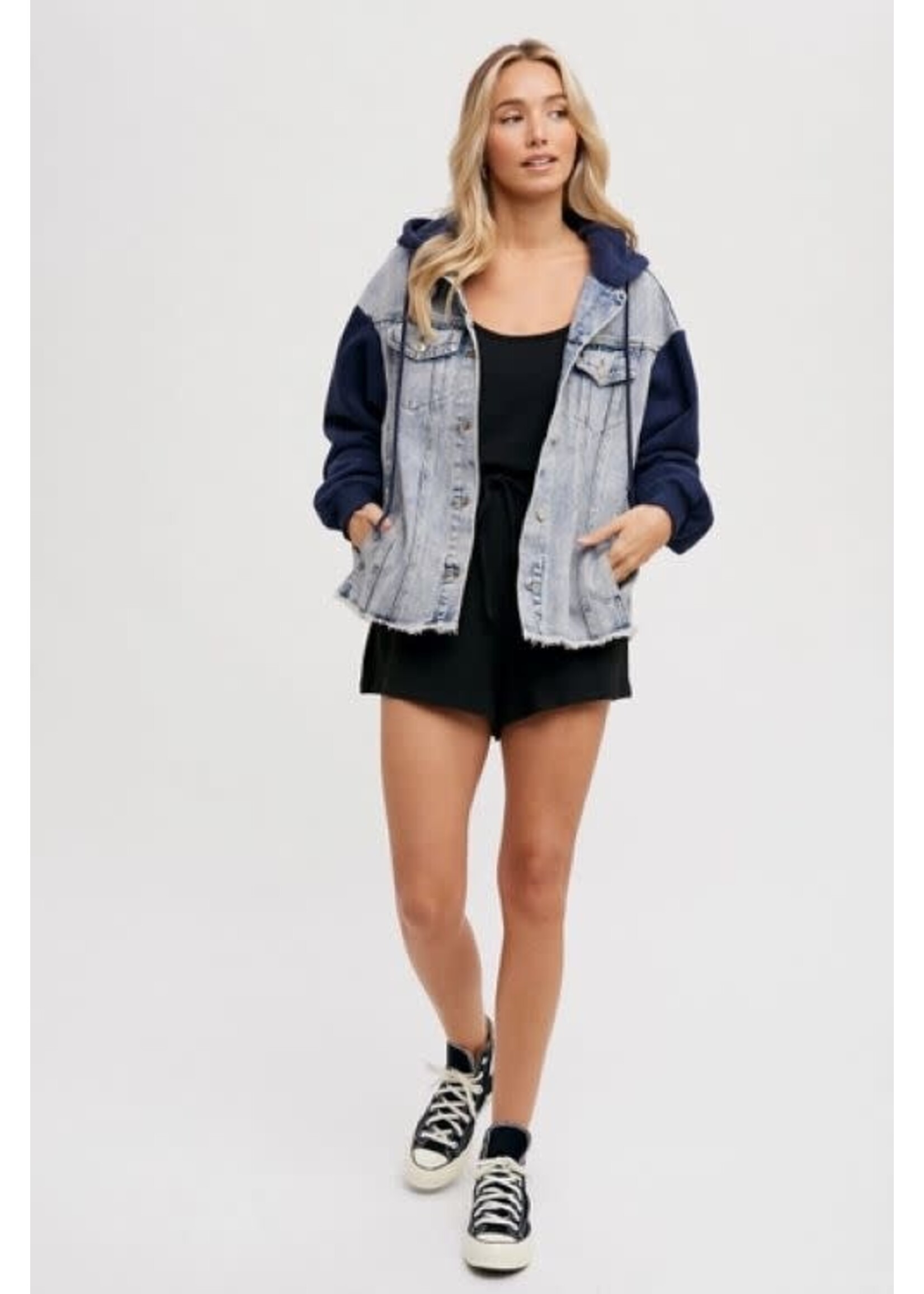 Bluivy BI Denim Contrast Hoodie Jacket