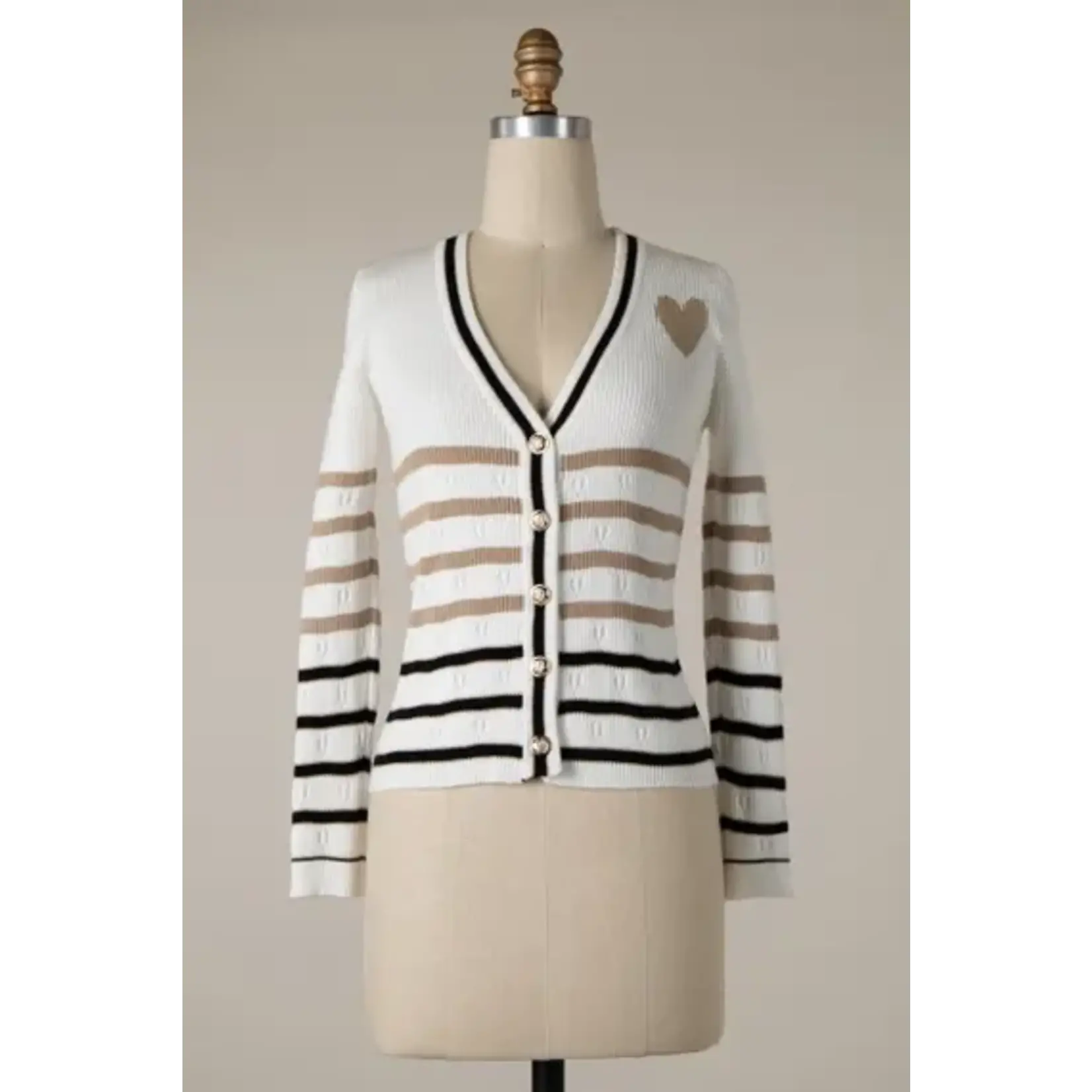Miracle M Heart Stripe Cardi