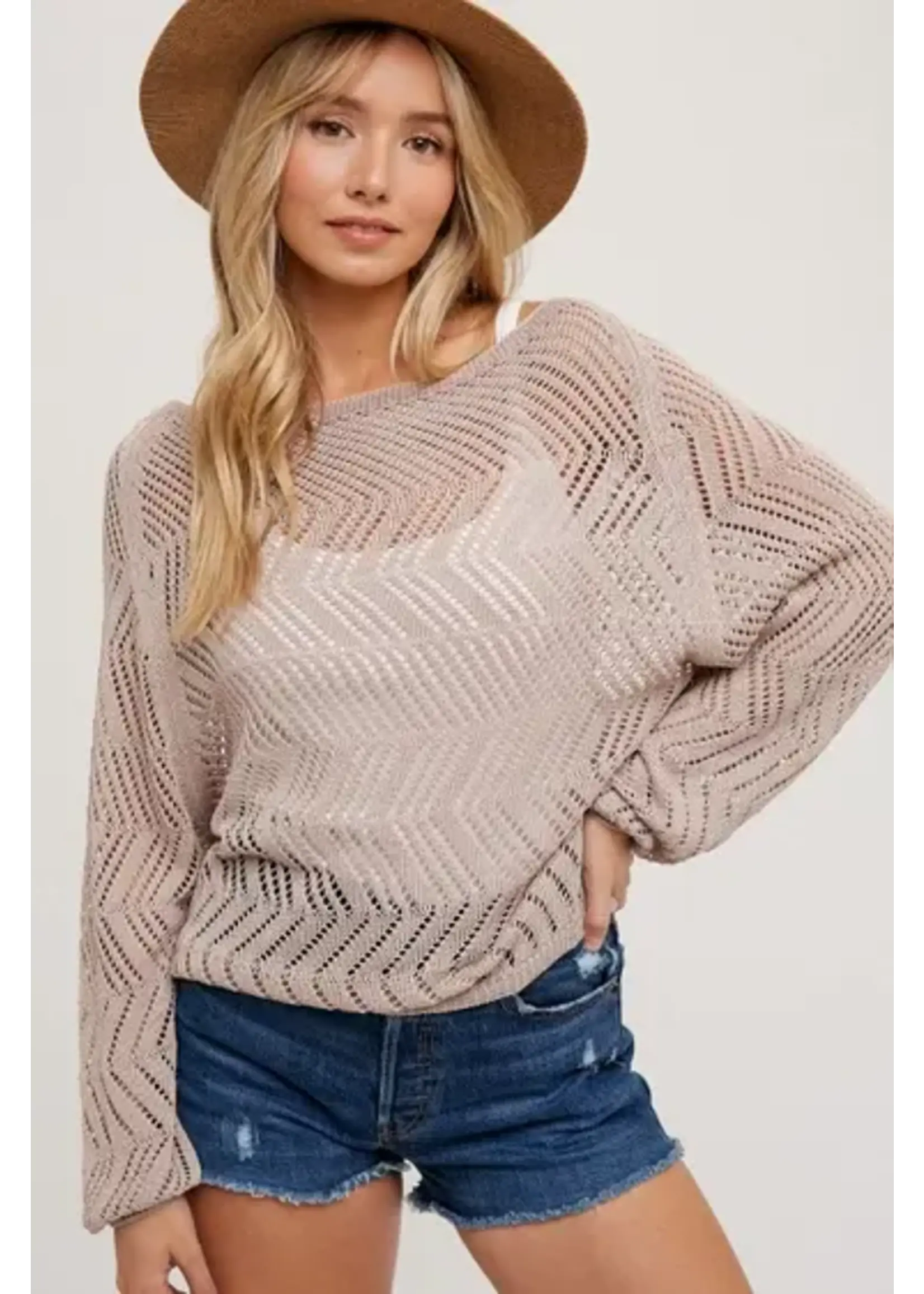 Bluivy BL Open Knit Boatneck Pullover