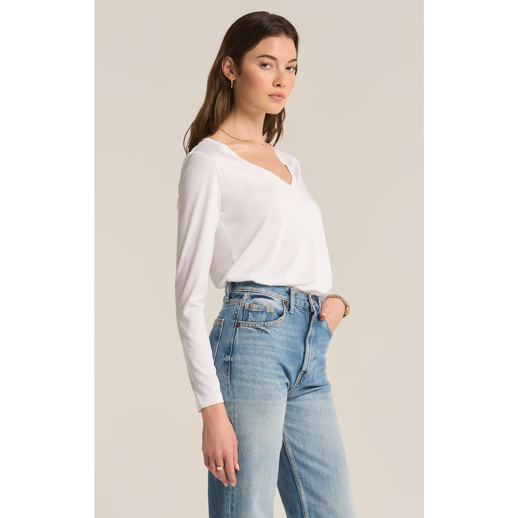 Z Supply ZS Sammie V Neck LS Top