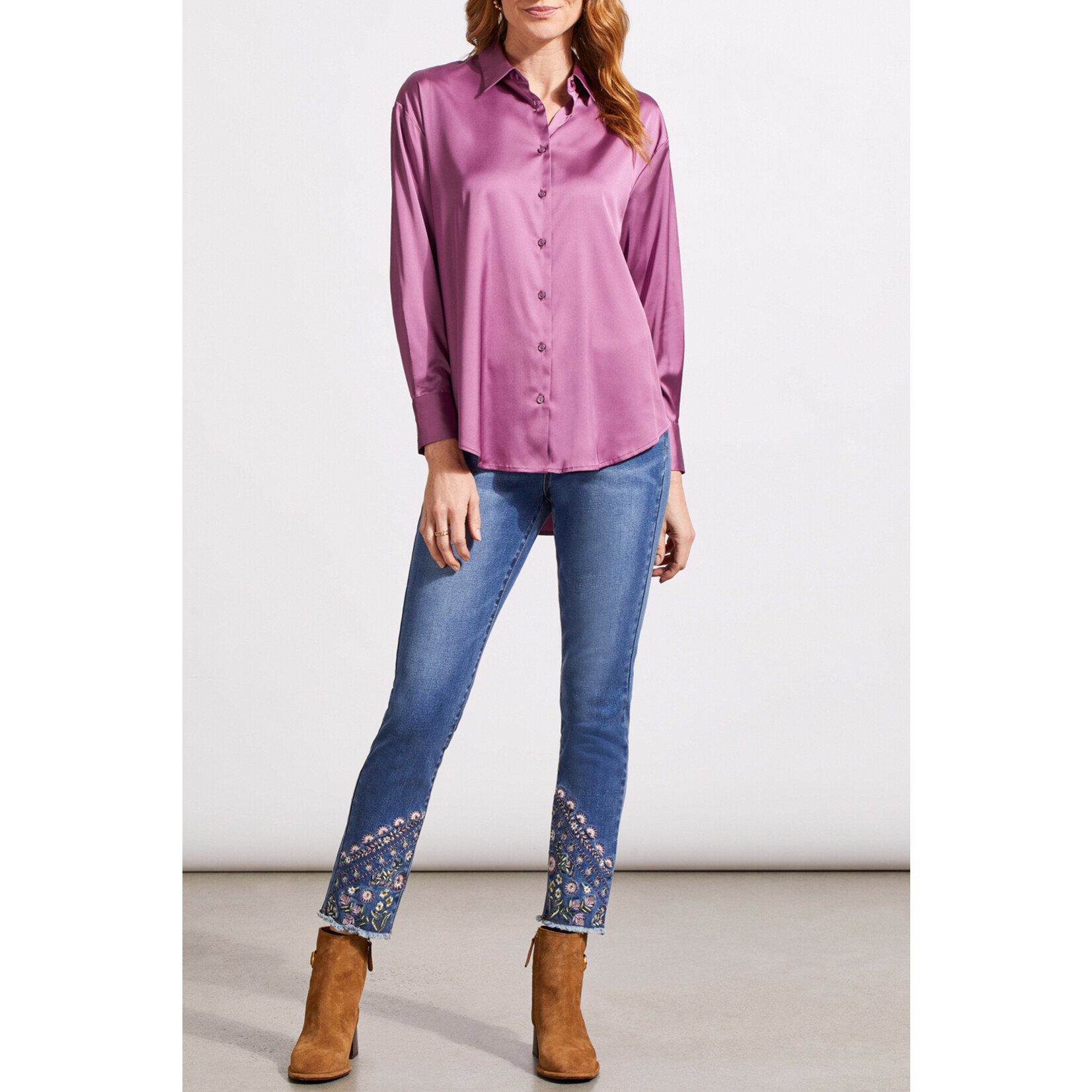 Tribal T Satin Button Up