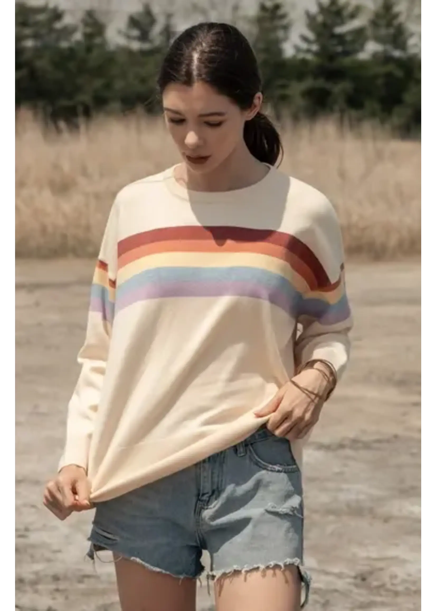 Mello Mello Round Neck Knit Sweater